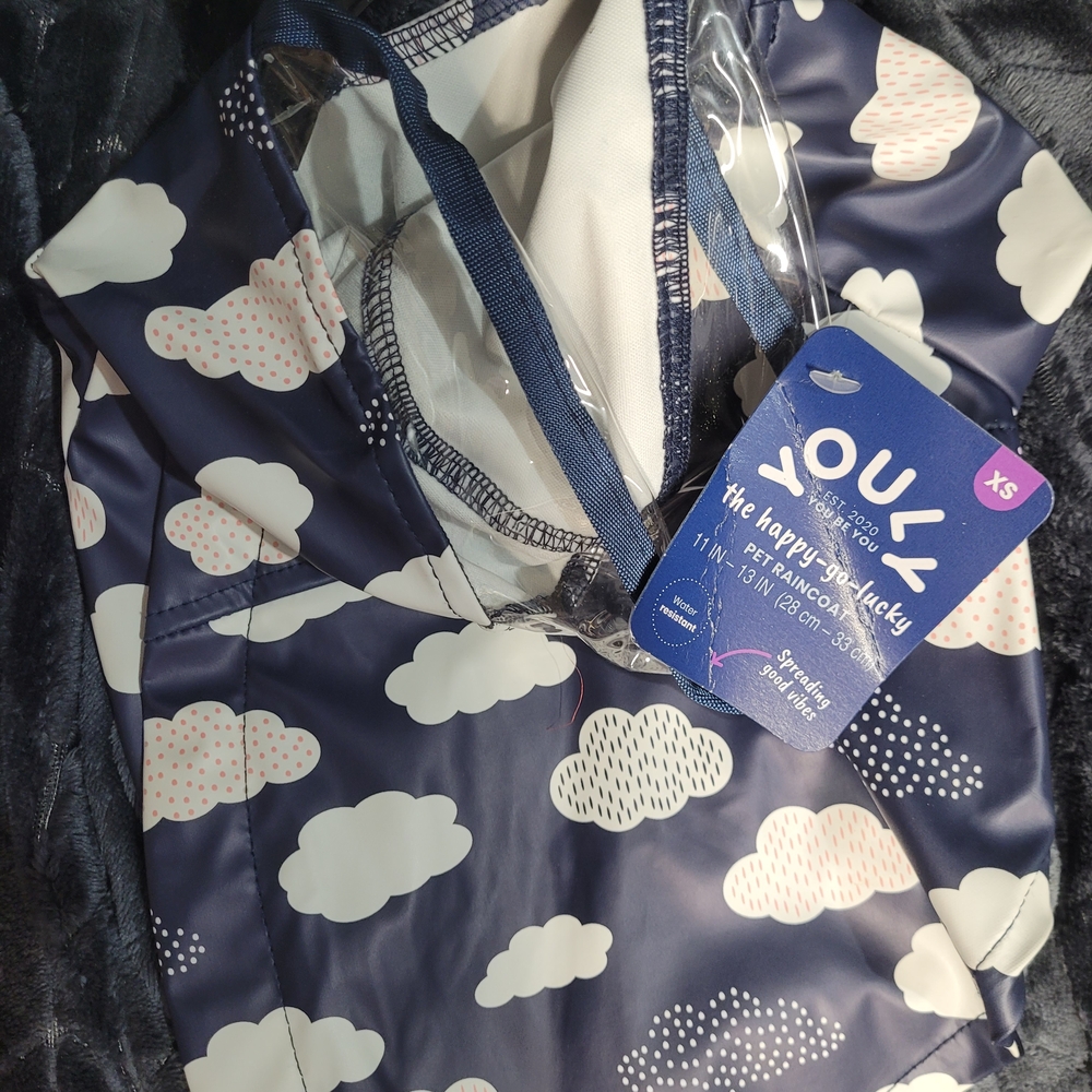Youly Navy Cloud Dog Raincoat